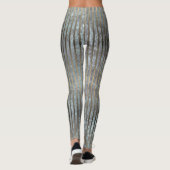 Leggings Moody Blue & Gold Stripe Motif (Dos)