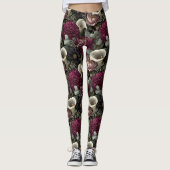 Leggings Moody Floral Pattern with Dahlias and Calla Lilies (Devant)