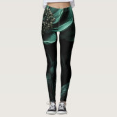 Leggings Moody Flower Vert foncé (Devant)