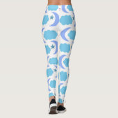 Leggings Moon Cloud Stars Motif Bleu pourpre (Dos)