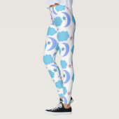 Leggings Moon Cloud Stars Motif Bleu pourpre (Gauche)