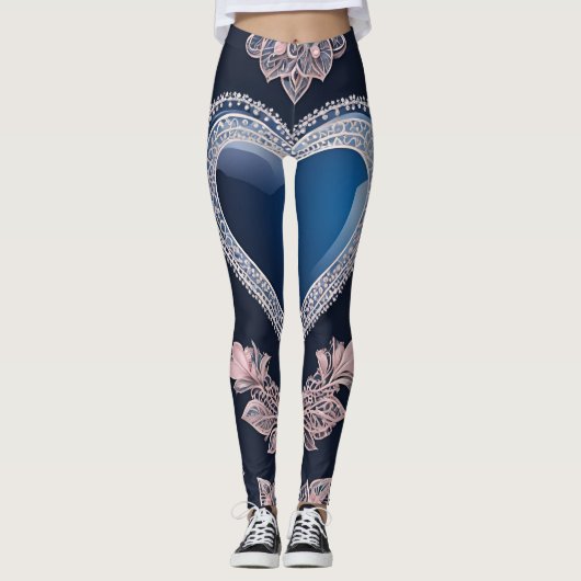 Leggings Moon Heart IA art (Devant)
