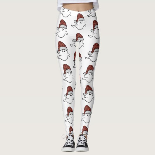 Leggings moquette d'hôtel éffrayant fantôme de Noël (Devant)