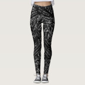 Leggings Morceaux de musique blanc POMV (Devant)