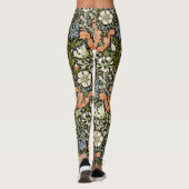 Leggings Morris BlackBackground 1896 Compton Floral Pattern (Dos)