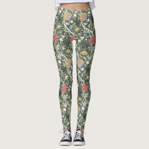 Leggings Morris Cray Vintage Blossom Design Floral Vert