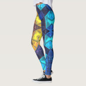 Leggings Mosaic Kaleidoscope Fleur Bleu et Jaune (Gauche)