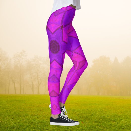 Leggings Mosaic Kaleidoscope Fleur rose