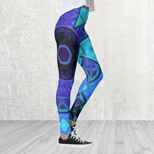 Leggings Mosaic Mandala bleu et violet