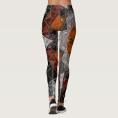 Leggings Mosaic Mandala Fleur orange blanc et noir (Dos)