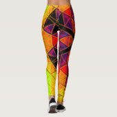 Leggings Mosaic Mandala Fleur Rouge violet et orange (Dos)