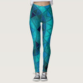 Leggings Mosaic Mandala Flower Blue (Devant)