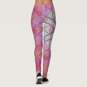 Leggings Mosaic Mandala Flower rose et blanc (Dos)