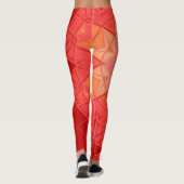 Leggings Mosaic Mandala Flower rouge et orange (Dos)