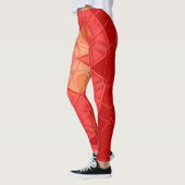 Leggings Mosaic Mandala Flower rouge et orange (Gauche)