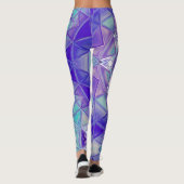 Leggings Mosaic Mandala Flower violet bleu et blanc (Dos)