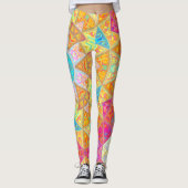 Leggings Mosaic Mandala jaune rose et bleu (Devant)