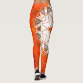 Leggings Mosaic Mandala Orange et Blanc (Dos)