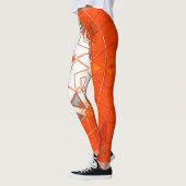 Leggings Mosaic Mandala Orange et Blanc (Gauche)