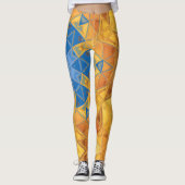 Leggings Mosaic Mandala orange et bleu (Devant)