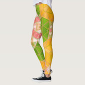 Leggings Mosaic Mandala Orange vert et rose (Gauche)