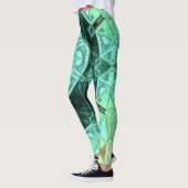 Leggings Mosaic Mandala Turquoise et jaune (Gauche)