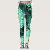 Leggings Mosaic Mandala Turquoise et jaune (Devant)