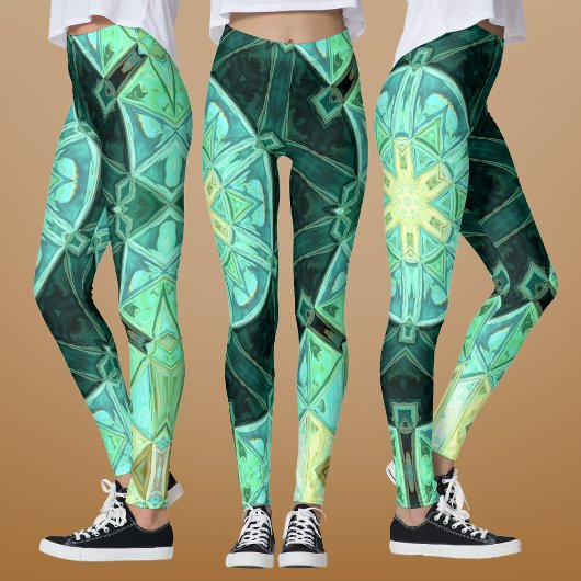 Leggings Mosaic Mandala Turquoise et jaune