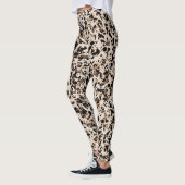 Leggings Mosaïque Abstrait Poster de animal Brown Tan noir (Gauche)