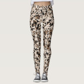 Leggings Mosaïque Abstrait Poster de animal Brown Tan noir (Devant)