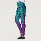 Leggings Mosaïque bleu turquoise Turquoise et violet (Gauche)