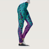 Leggings Mosaïque bleu turquoise Turquoise et violet (Droite)