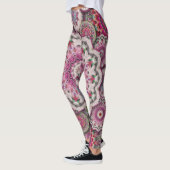 Leggings mosaïque damas perse fleurs mandala chic élégant (Gauche)