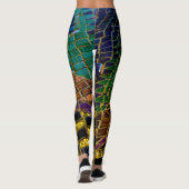 Leggings Mosaïque de cœur rouge coloré (Dos)