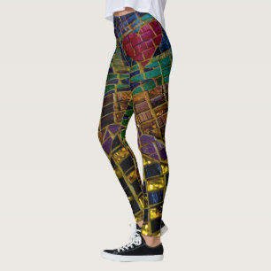 Leggings Mosaïque de cœur rouge coloré