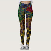 Leggings Mosaïque de cœur rouge coloré (Devant)