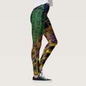 Leggings Mosaïque de cœur rouge coloré (Droite)