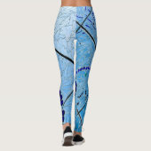 Leggings Mosaïque de miroir bleu Abstrait (Dos)