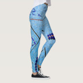 Leggings Mosaïque de miroir bleu Abstrait (Droite)