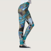 Leggings Mosaïque de verre bleu de la mer (Droite)