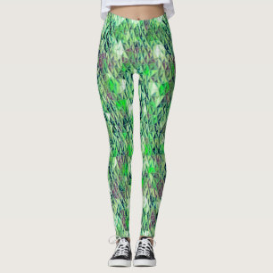 Leggings Mosaïque en triangles verdâtres avec dégradé