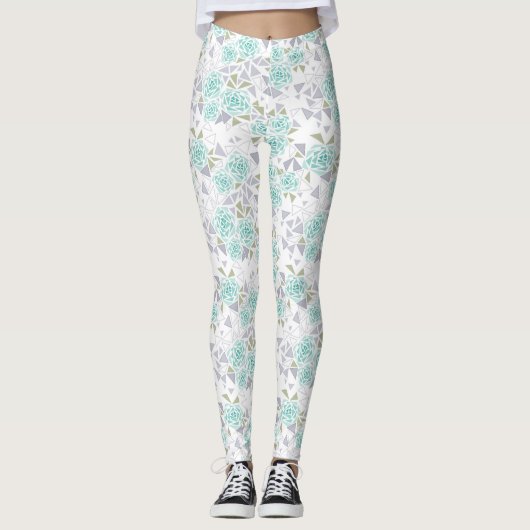 Leggings Mosaïque, fleurs (Devant)