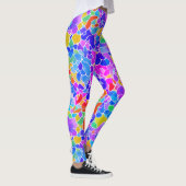 Leggings Mosaïque géométrique rose néon Abstrait cool (Droite)