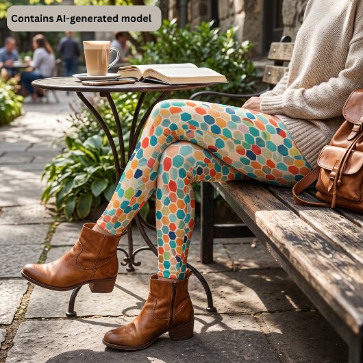 Leggings Mosaïque hexagonale colorée
