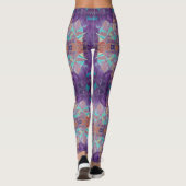 Leggings mosaïque marocaine rouge violet turquoise art géom (Dos)