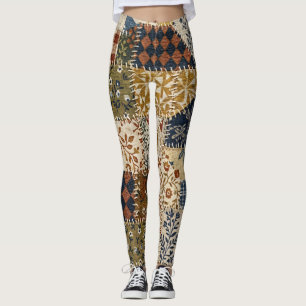 Leggings Mosaïque textile de style vintage.