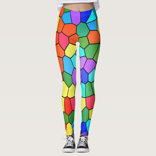 Leggings Mosaïques arc-en-ciel (Devant)