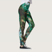 Leggings Moss Agate Green Crystal Geode Abstract (Droite)