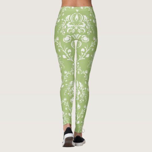 Leggings Moss Green Damask (Dos)