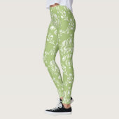 Leggings Moss Green et White Damask (Gauche)